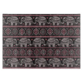 Zwart etnisch olifantenpatroon snijplank (Voorkant)