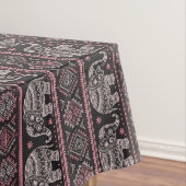 Zwart etnisch olifantenpatroon tafelkleed (Voorbeeld)