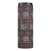 Zwart etnisch olifantenpatroon thermosbeker (Achterkant)