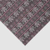 Zwart etnisch olifantenpatroon tissuepapier (Detail)