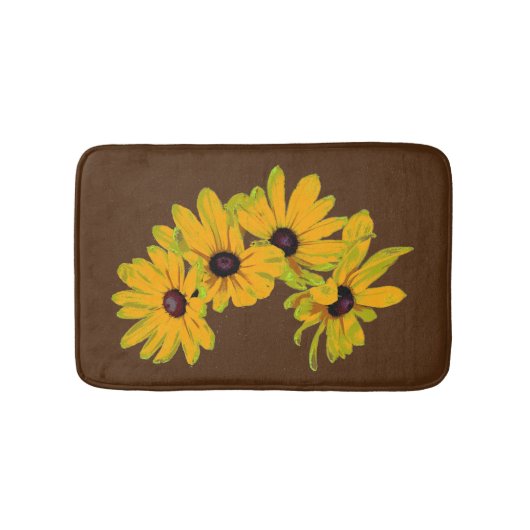 Zwart Eyed Susan Bloemen Badmatten (Voorkant)