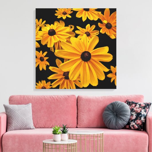 Zwart-eyed Susan Bloemen Bloemen Bloemen Bloemen C Canvas Afdruk (Insitu (Woonkamer))