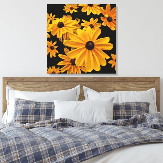 Zwart-eyed Susan Bloemen Bloemen Bloemen Bloemen C Canvas Afdruk (Insitu (Slaapkamer))