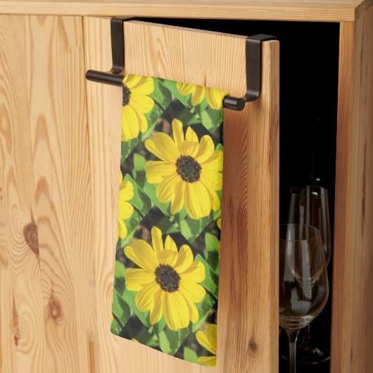 Zwart Eyed Susan Bloemen Keukenhanddoek (Derde Gevouwen)