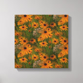 Zwart Eyed Susan Bloemen Vermenigvuldigd Canvas Afdruk (Voorkant)