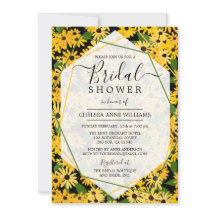 Zwart Eyed Susan Bridal Shower Uitnodiging