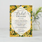 Zwart Eyed Susan Bridal Shower Uitnodiging (Staand voorkant)