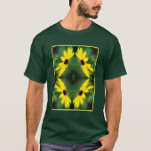 Zwart Eyed Susan Daisy Flower Abstract T-shirt (Voorkant)