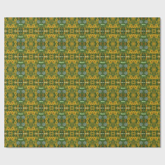 Zwart Eyed Susan Daisy Schilderij Gepersonaliseerd Cadeaupapier (Vlak)