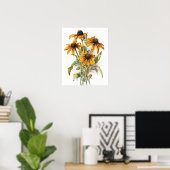 Zwart Eyed Susan Flower Art Print Poster (Thuiskantoor)