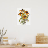 Zwart Eyed Susan Flower Art Print Poster (Keuken)