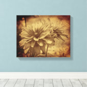 Zwart Eyed Susan Flowers Sepia Verouderd  Canvas Afdruk (Insitu (Houten vloer))