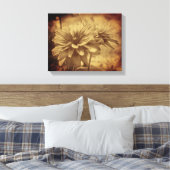 Zwart Eyed Susan Flowers Sepia Verouderd  Canvas Afdruk (Insitu (Slaapkamer))