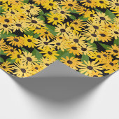Zwart Eyed Susan Garden Floral Wrapping Papier (Hoek)