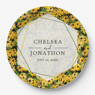 Zwart Eyed Susan Trouwpapier Bord