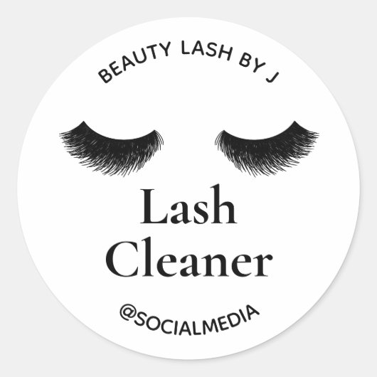 Zwart Eyelash-verlengschoner Shampoo-label Ronde Sticker (Voorkant)