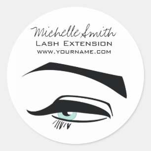 Zwart Eyeliner blauw ooghenna verzon pictogram Ronde Sticker