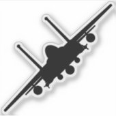 Zwart F-15E Strike Eagle Front Uitzicht Silhouet Sticker (Voorkant)