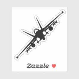 Zwart F/A-18C Uitzicht voorsilhouet Sticker