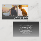 Zwart Fade 2-foto moderne elegantie fotografie Visitekaartje (Voorkant / Achterkant)