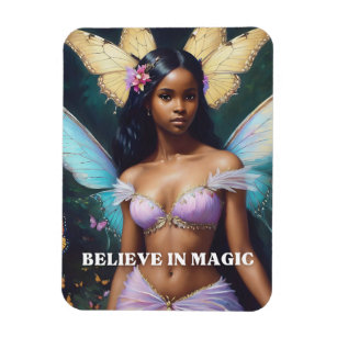 Zwart Fairy Meisje Geloof in Magie Magneet