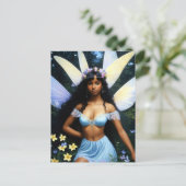  Zwart Fairy Meisje Melanine Magic Art Briefkaart (Staand voorkant)