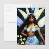  Zwart Fairy Meisje Melanine Magic Art Briefkaart (Voorkant / Achterkant)
