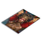 Zwart Fairy Queen Rood Goud Fairy Fantasy Kunst Notitieboek (Linkerzijde)