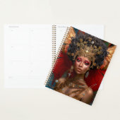 Zwart Fairy Queen Rood Goud Fairy Fantasy Kunst Planner (Display)