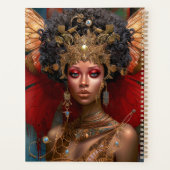 Zwart Fairy Queen Rood Goud Fairy Fantasy Kunst Planner (Achterkant)