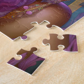 Zwart Fairy Queen Roze Paarse Fantasy Art Legpuzzel (Zijkant)