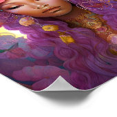 Zwart Fairy Queen Roze Paarse Fantasy Art Poster (Hoek)