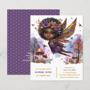 Zwart Fairy Verjaardag Fairycore Paarse Goud