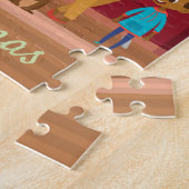 Zwart Familie Kerstscène met Grootouders Legpuzzel (Zijkant)