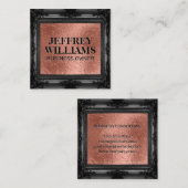 Zwart Fancy Lijst Vierkante Visitekaartje (Voorkant / Achterkant)
