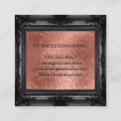 Zwart Fancy Lijst Vierkante Visitekaartje (Achterkant)