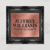 Zwart Fancy Lijst Vierkante Visitekaartje (Voorkant)