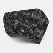 Zwart Faux Folie en Glitter Pattern Party Draag Stropdas (Opgerold)