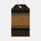 Zwart Faux Geborsteld Goud Glitter Glamour Gift La Cadeaulabel (Achterkant)