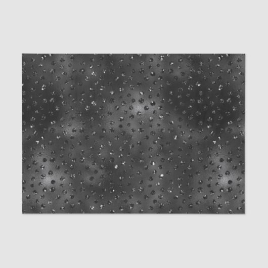 Zwart Faux Glitter Cheetah Spots Tissuepapier (Voorkant)