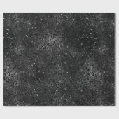 Zwart Faux Glitter Luipaard Print Cadeaupapier (Vlak)