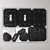 Zwart Faux Glitter Selfie Lijst Patroon 2x3 Foto Poster (Voorkant)