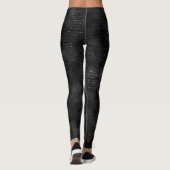 Zwart faux glitter-strippatroon leggings (Achterkant)