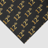 Zwart, Faux Gold 12e (twaalfde) Event-papier Tissuepapier (Detail)