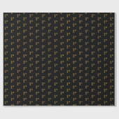 Zwart, Faux Gold 1e (Eerste) Event Wrapping Paper Cadeaupapier (Vlak)