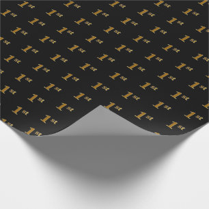 Zwart, Faux Gold 1e (Eerste) Event Wrapping Paper Cadeaupapier