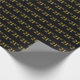 Zwart, Faux Gold 21ste (eenentwintigste) evenement Cadeaupapier
