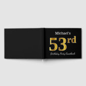 Zwart, Faux Gold 53rd Birthday Party + aangepaste  Gastenboek (Volledig)