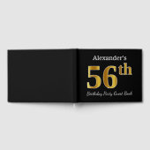 Zwart, Faux Gold 56th Birthday Party + aangepaste  Gastenboek (Volledig)