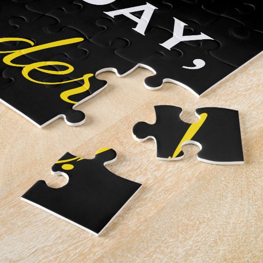 Zwart, Faux Gold 69th Birthday + Aangepaste naam Legpuzzel (Zijkant)